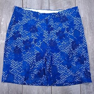 RLX Ralph Lauren Golf Shorts Men 38 Blue Floral Geometric Performance
